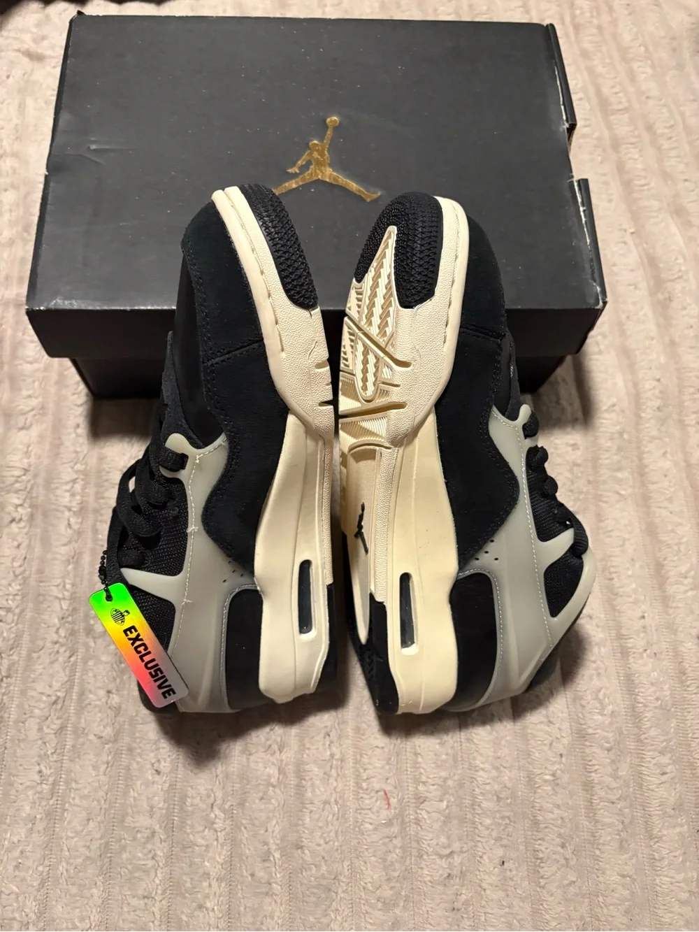 Air Jordan 4 RM- Black and Cream Casual BNWT AT-8/93 size 6.5Y
